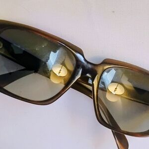 Vintage Oversized Dark Burgundy/Brown Sunglasses NOS